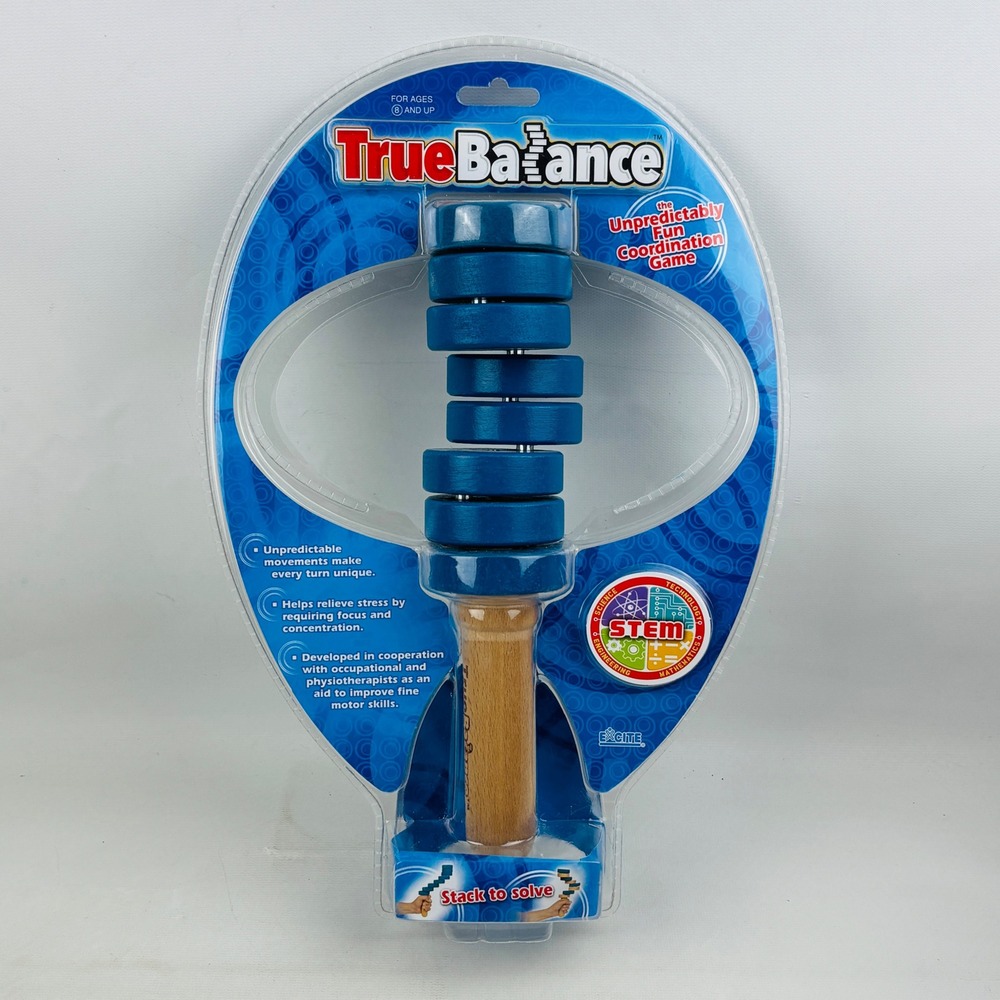 TrueBalance Coordination Game STEM Magnetic Wooden Toy Blue Wood Magnets